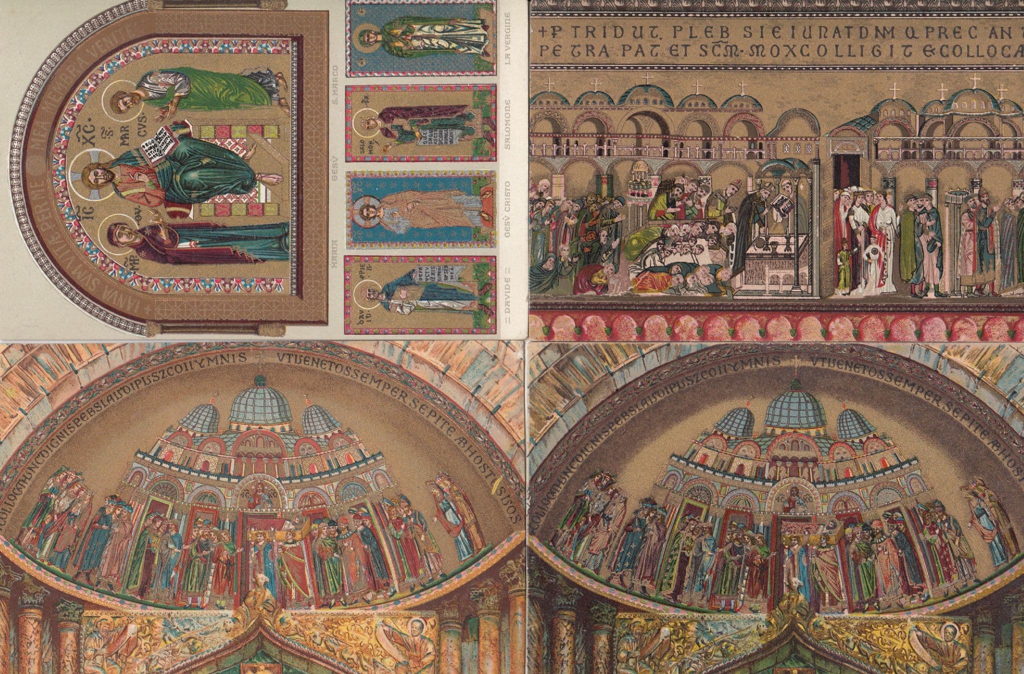 Basilica Di S Marco In Venezia Mosaico Italian Mosaic 4x Postcard s