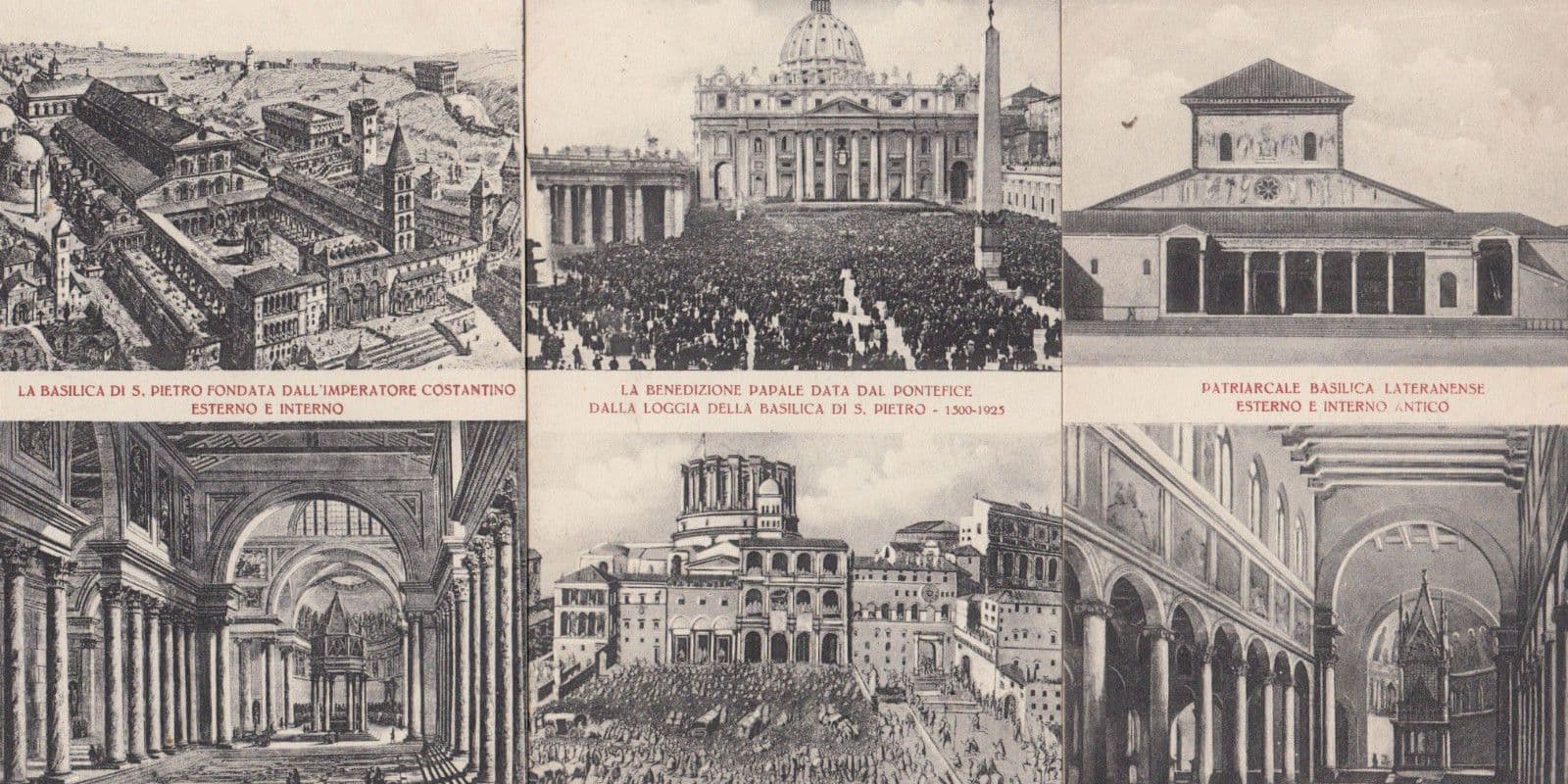 Basilica Rome Roma Ripostelli 3 x Old Italy French Postcard s See Reverses Too