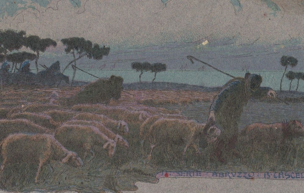 Basilio Cascella Italian Italia Dal Fuogo Antique Painting Postcard