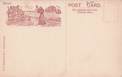 Bass Rock North Berwick Boats & Great Reverse Old R Phillimore Painting Postcard