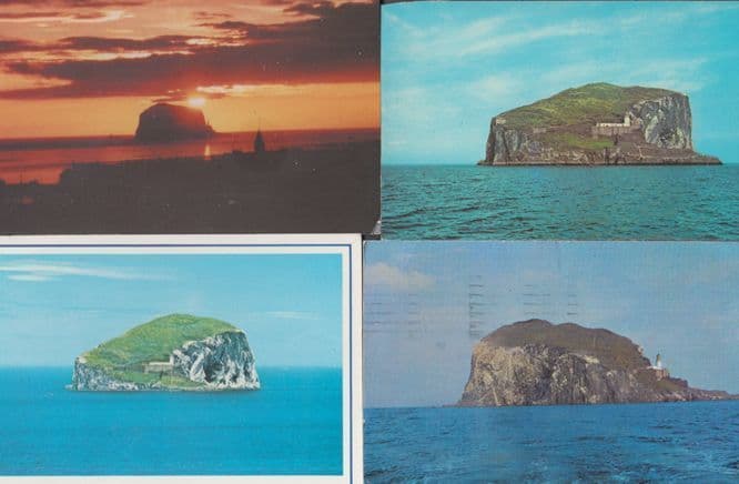 Bass Rock Scottish Sunset 4x Postcard