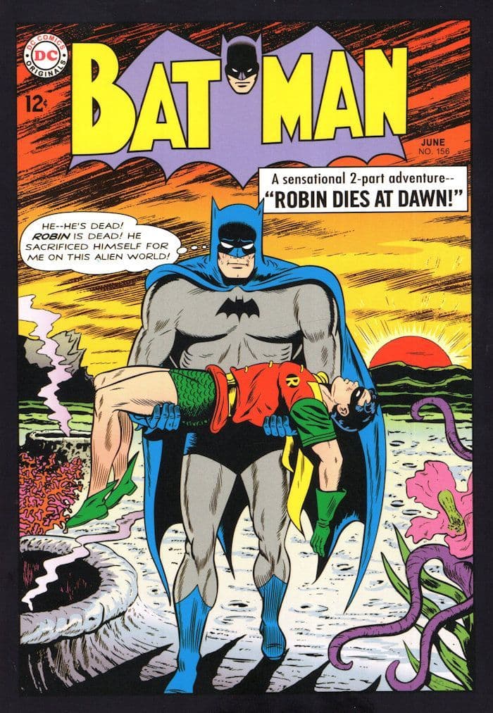 Batman The Death of Robin 1960s DC Comic Book Art Postcard