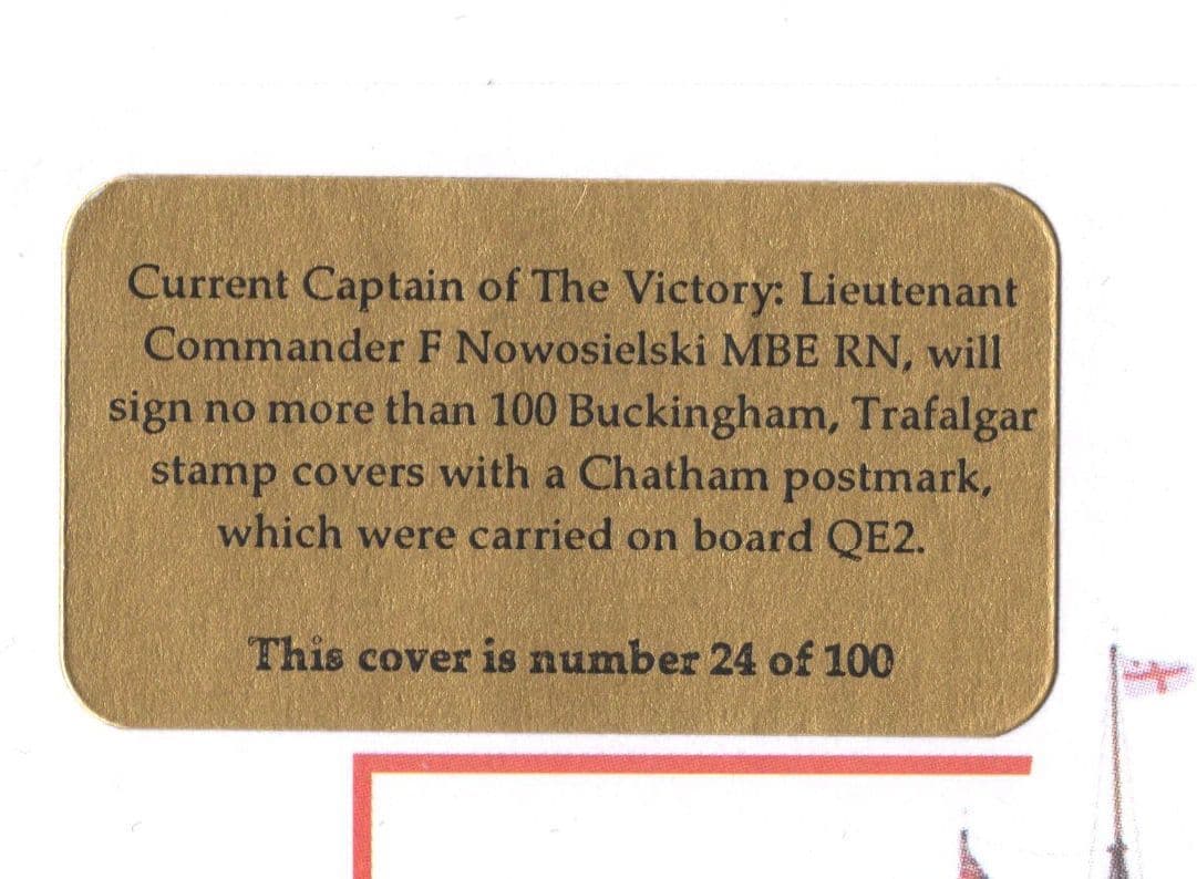 Battle Of Trafalgar Carried On Board QE2 Frank Nowosielski Hand Signed FDC