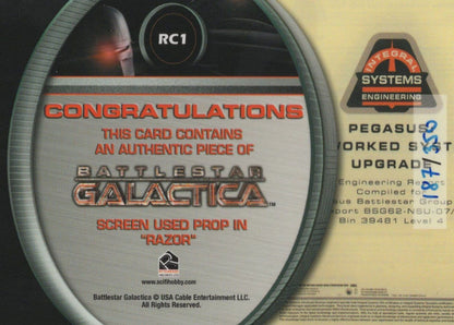 Battlestar Galactica Real TV Sci Fi Series Used Prop Razor Episode