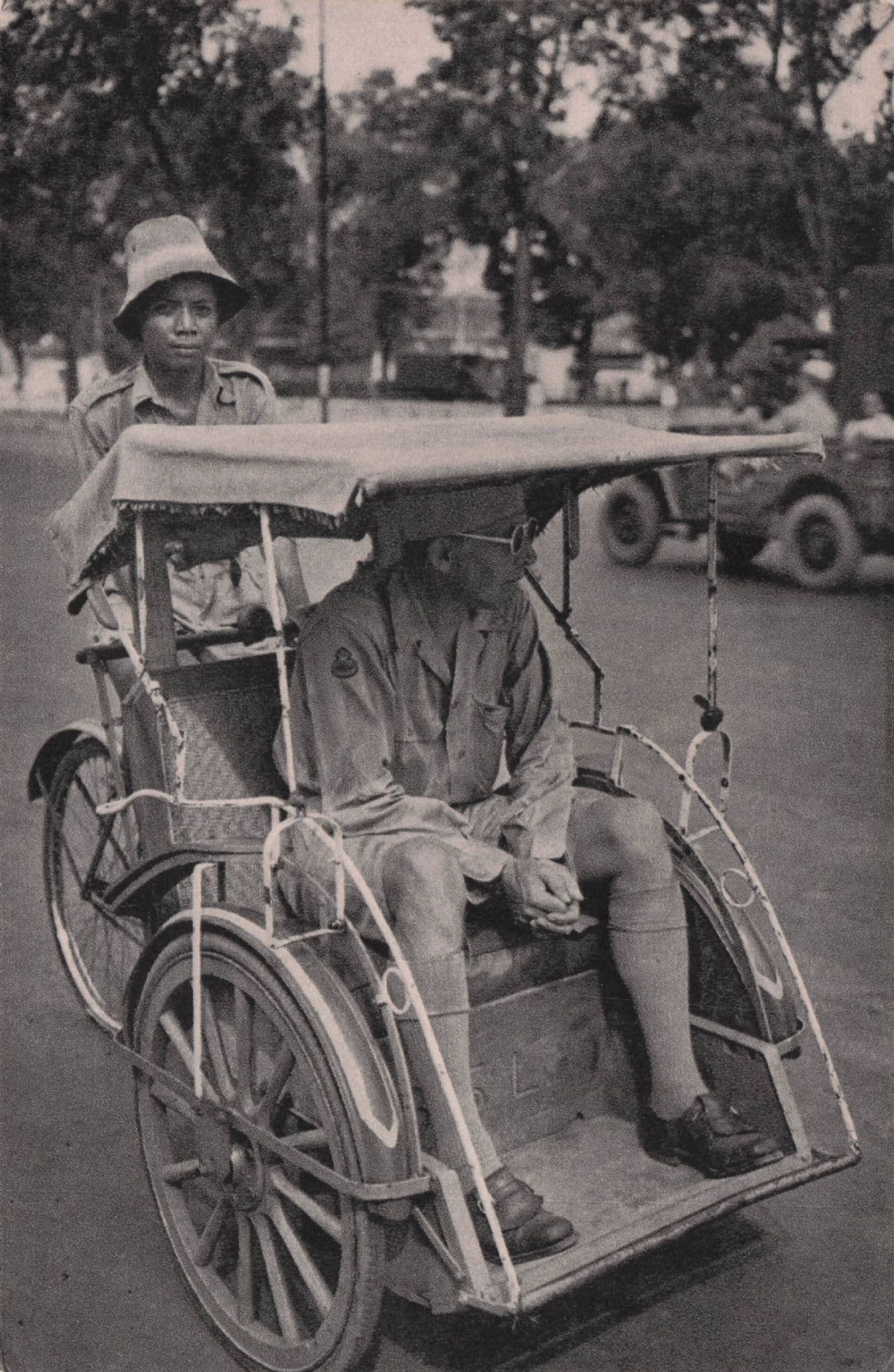 Bavaria Germany Rickshaw Old Taxi Tuk Tuk Transport Antique Postcard