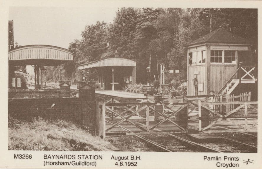Baynards Station in 1952 Horsham Guildford Train Postcard