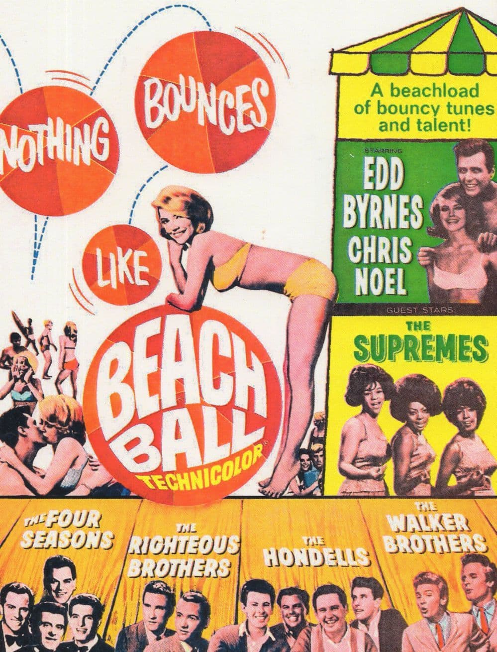 Beach Ball The Supremes Four Seasons Film Poster Repro Postcard