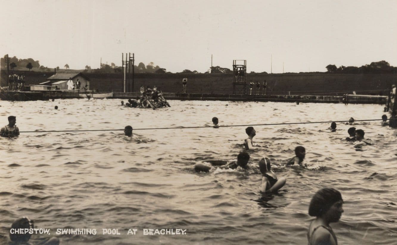 Beachley Swimming Pool Gloucester Real Photo Old Postcard