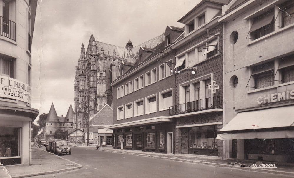 Beauvais Chemist Real Photo Worn French Postcard