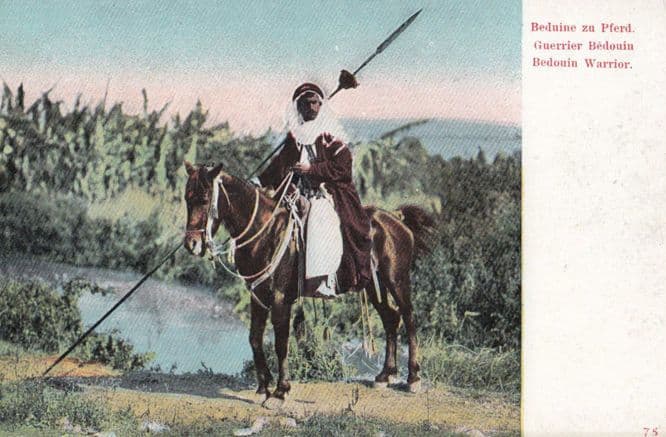 Bedouin Warrior Arab Antique Postcard