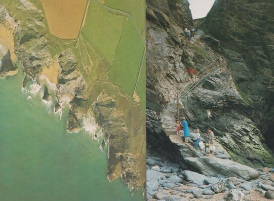 Bedruthan Steps Cornwall 2x Postcard
