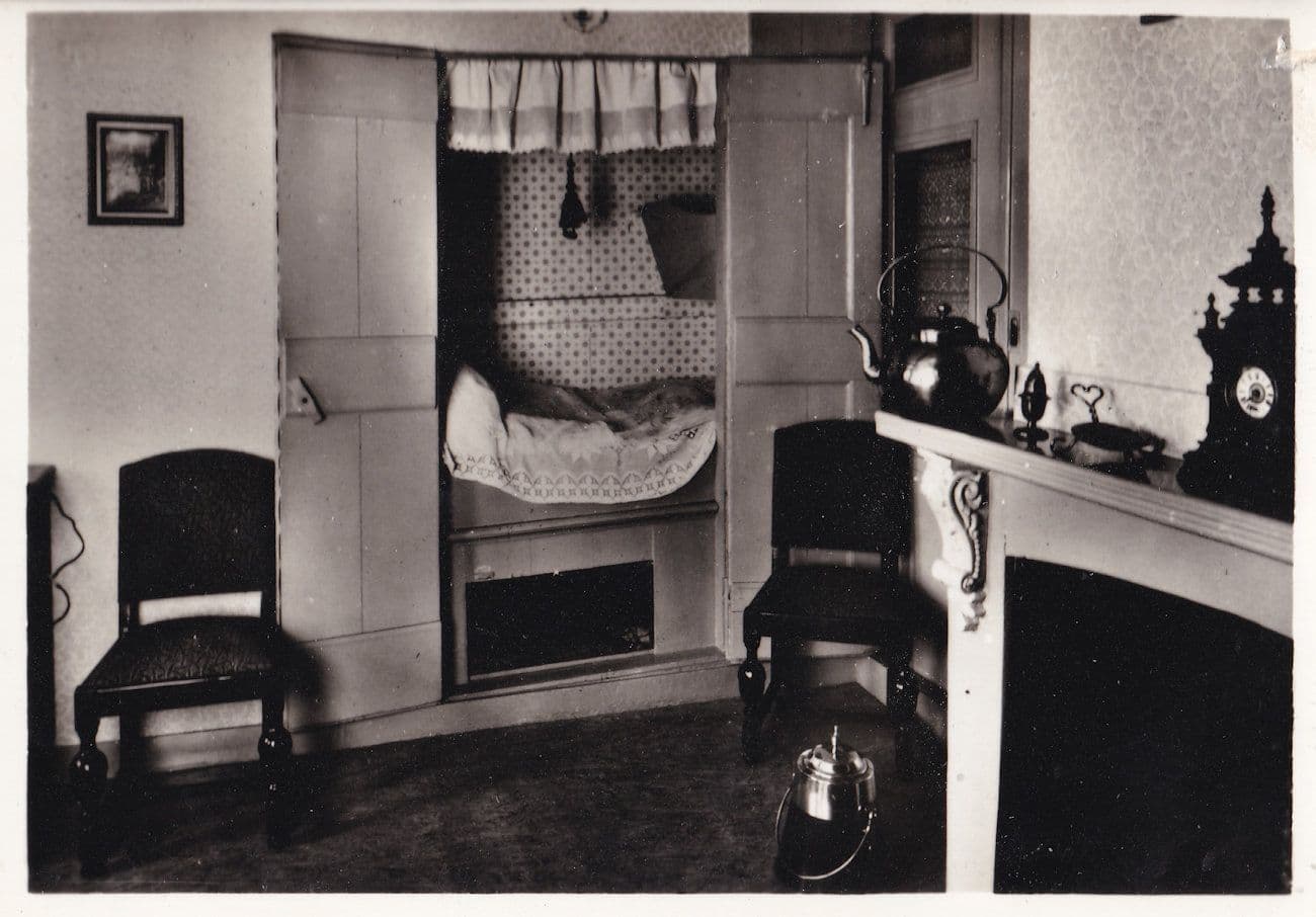 Bedstee Cupboard Bed Cheese Farm Dutch Real Photo Postcard