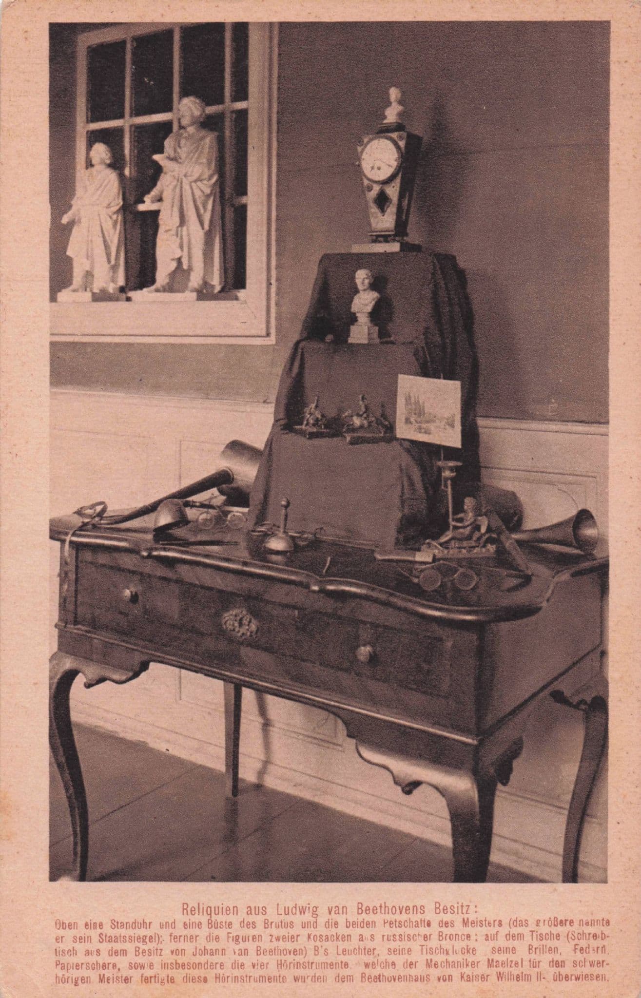 Beethoven Classical Composer Buste Antique Statue Postcard