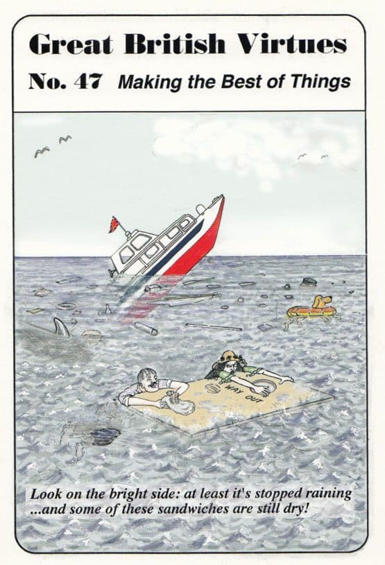 Being British Making The Best Of Things Sandwich Disaster Ship Comic Postcard