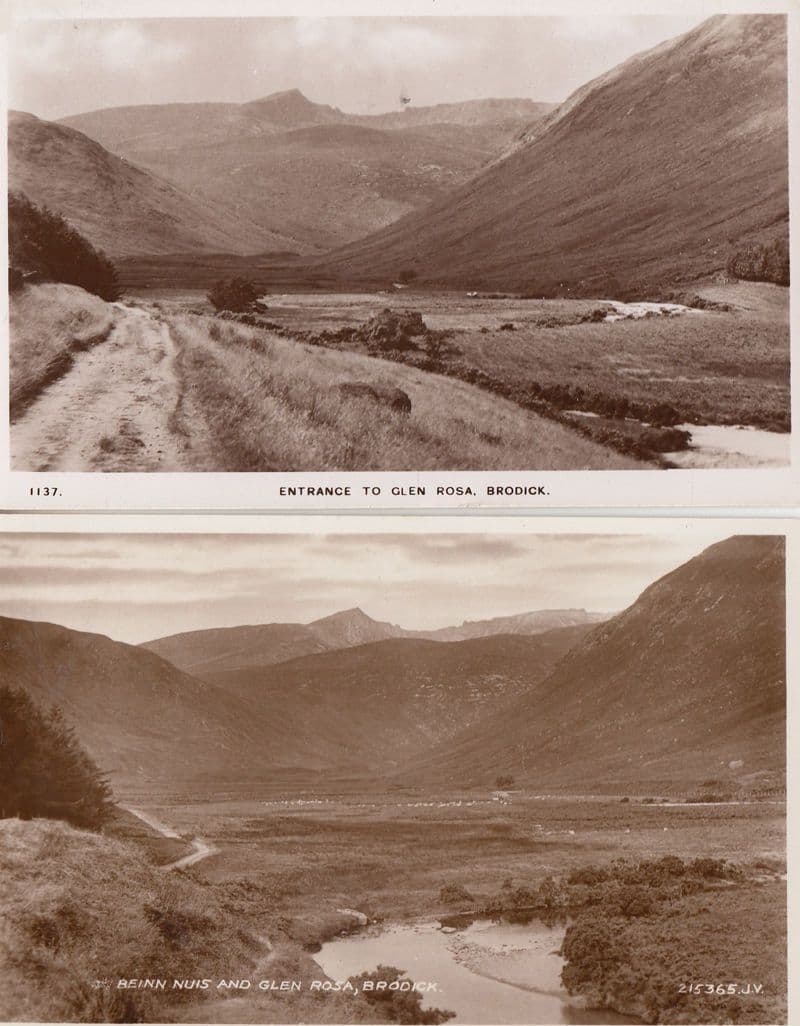 Beinn Muis Glen Rosa Brodick 2x Vintage Real Photo Postcard s