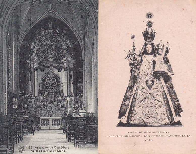 Belgium Anvers Eglise Our Lady Of Vierge Marie Religious 2x Old Postcard s