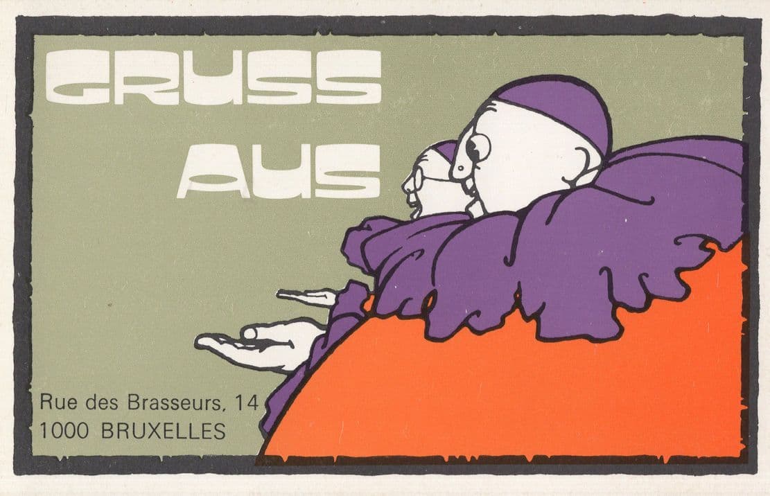 Belgium Circus Clown Belgium Restaurant 1990s Advertising Postcard