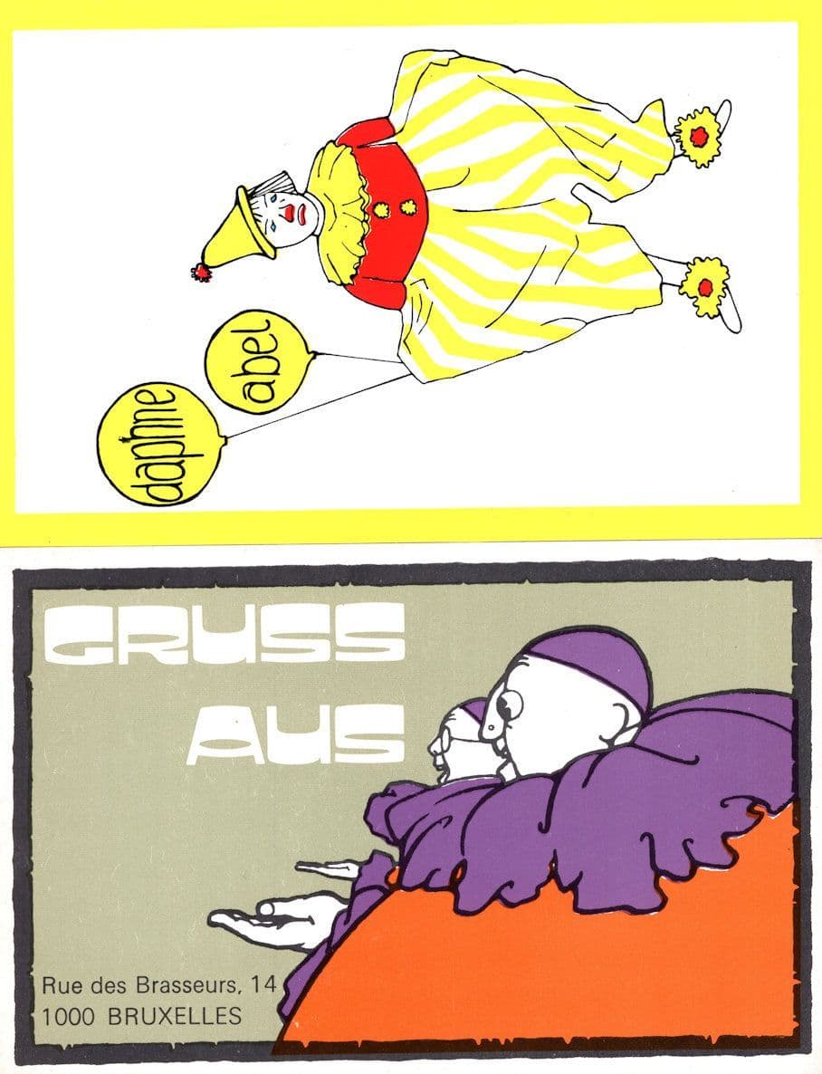 Belgium French Circus Clown Costumes 2x Advertising Postcard s
