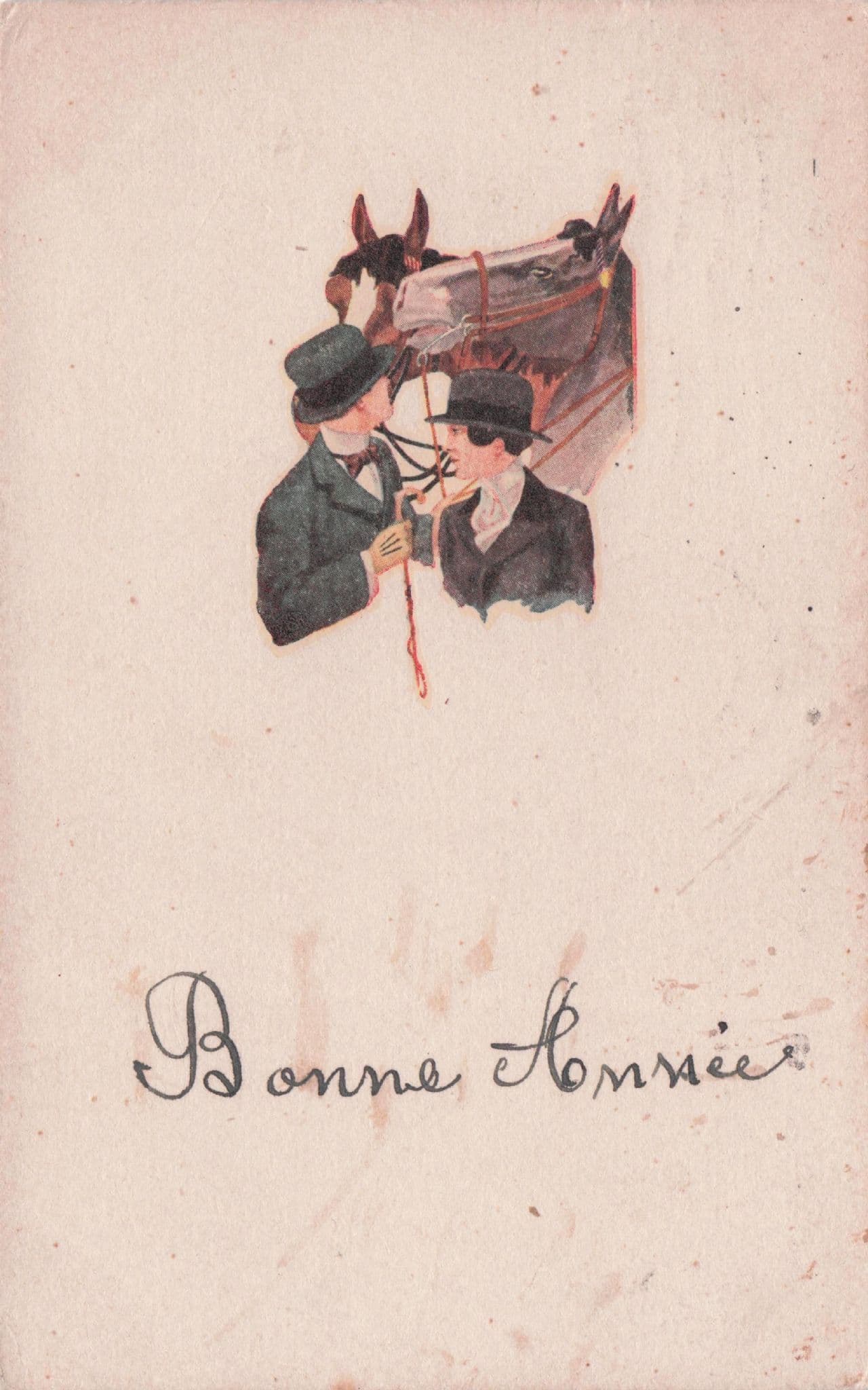 Belgium Posh Stable Horse Owners Trainers Greetings Old Postcard