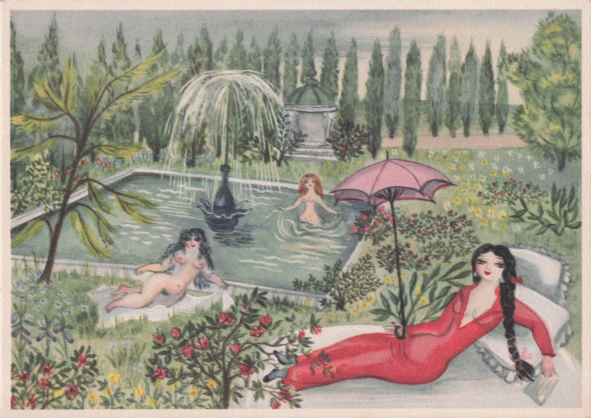 Belle Bacham Juli Risque German Painting Postcard