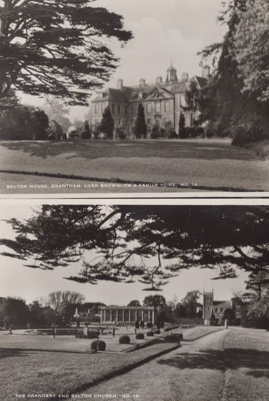 Belton House Grantham Church & Orangery 2x Lincs Real Photo Postcard s