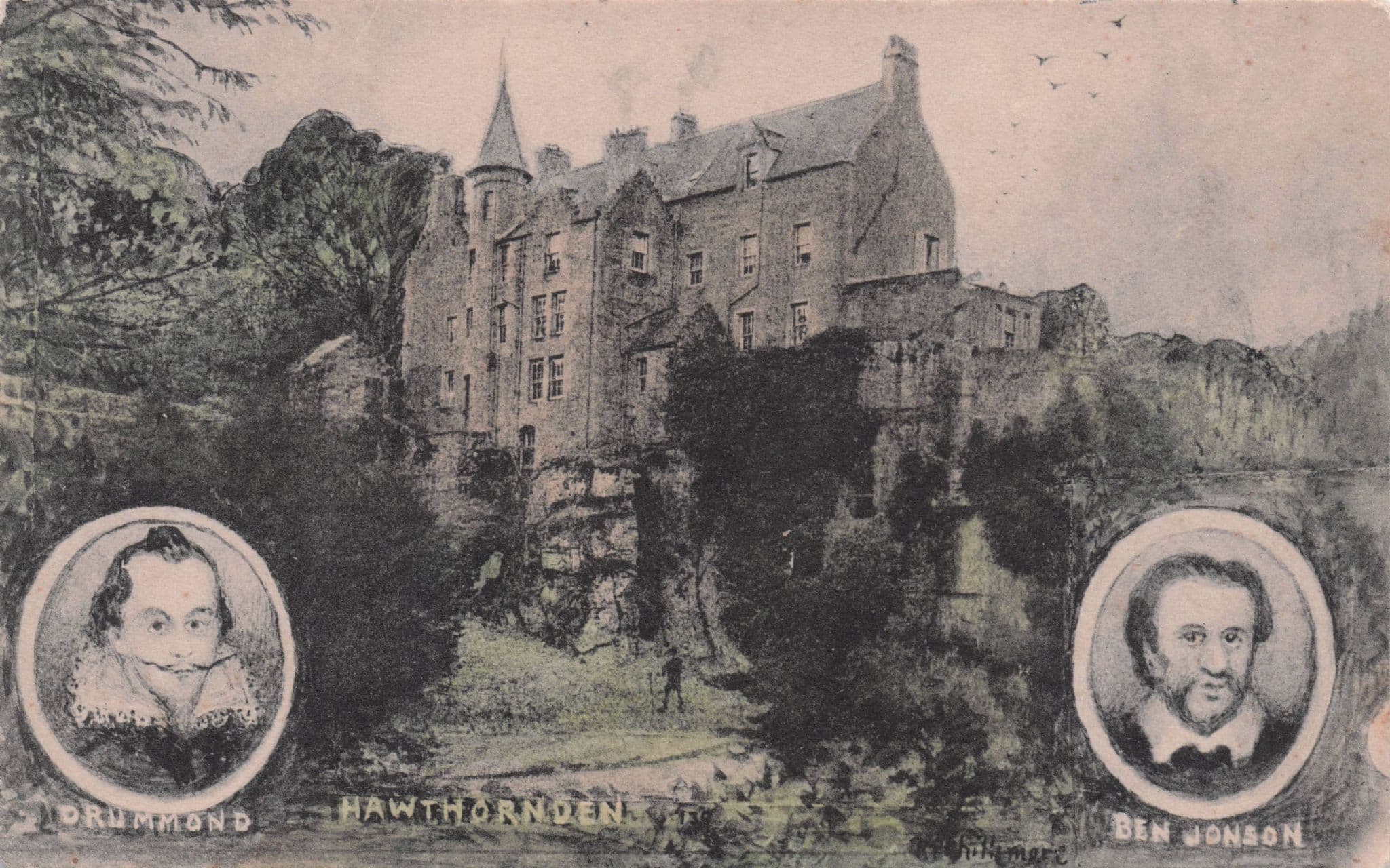 Ben Jonson Drummond History Walk 1618 Hawthenden Phillimore Postcard