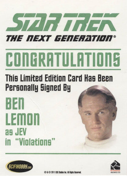 Ben Lemon as Jev Star Trek Hand Signed Autograph Card