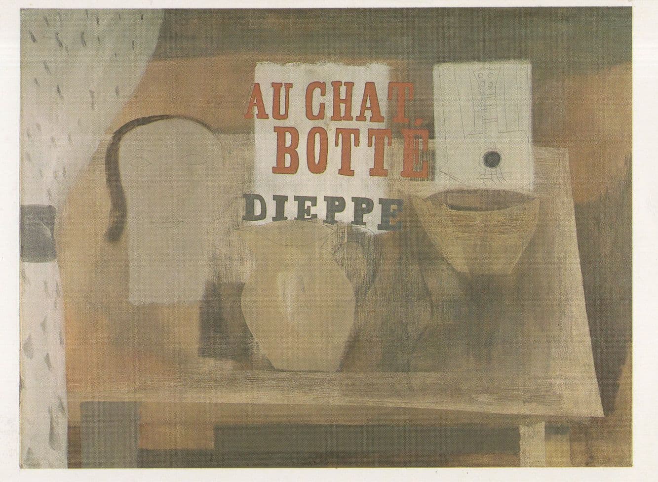 Ben Nicholson Au Chat Botte Manchester Art Gallery Painting Postcard