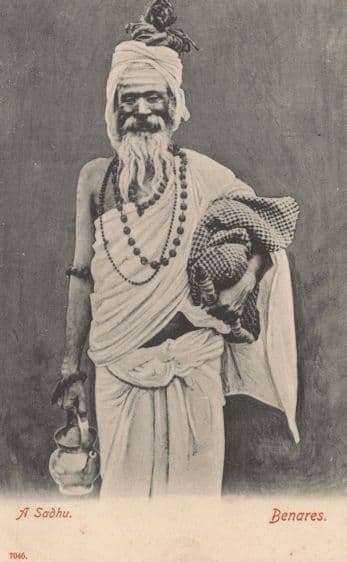 Benares A Sadhu Holy Man Of India Costume Antique Postcard
