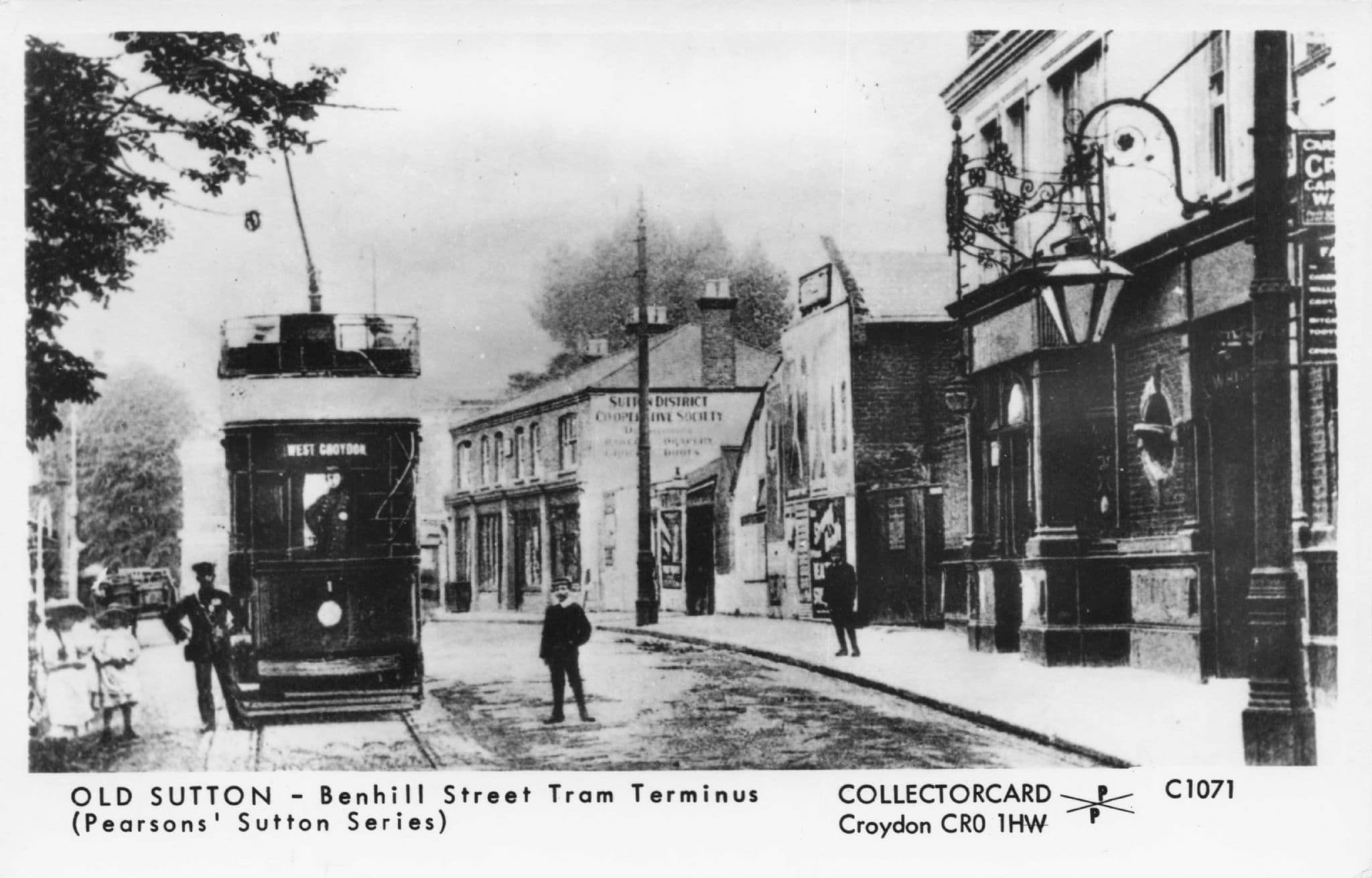 Benhill Street Tram Terminus Sutton Old Surrey Photo Postcard