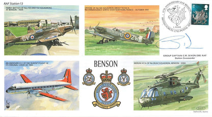 Benson Oxford RAF Station CW Dixon Hand Signed Map LTD TO 80 FDC