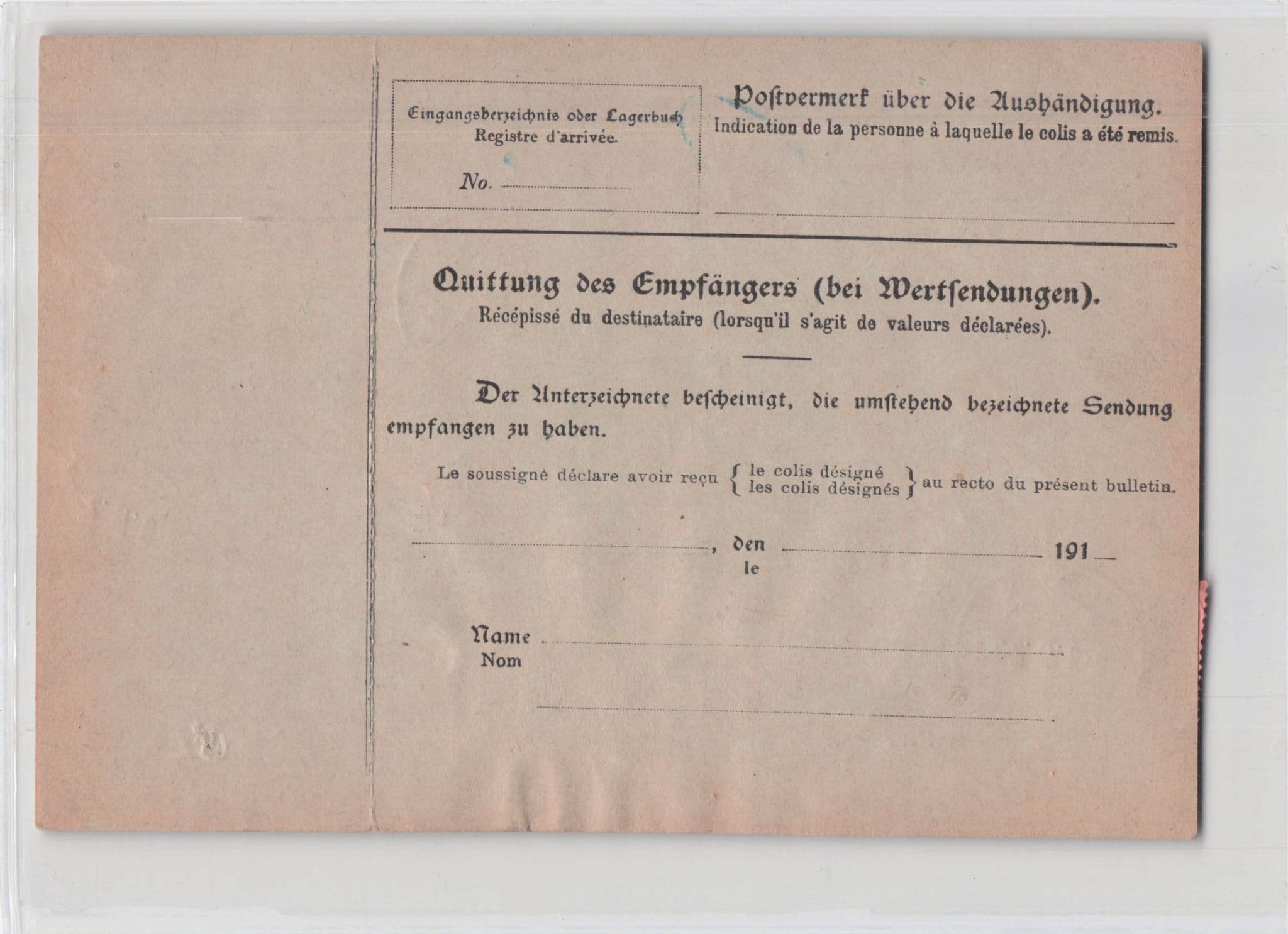 Berlin Germany 1917 WW1 Packet Coupon Card Antique Postcard