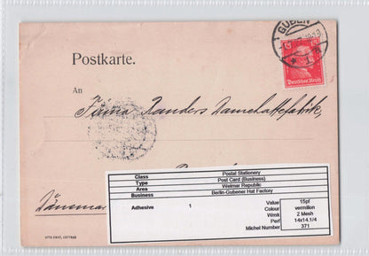 Berlin Guben Hat Factory Fashion 1927 German Old Postcard