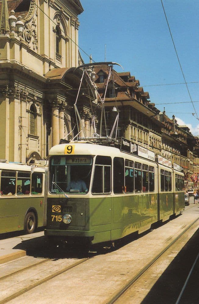 Bern 715 Swiss Switzerland Wabern 9 Bus Tram Postcard