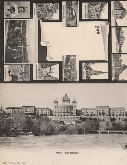 Bern Bundeshaus Switzerland 2x Old Postcard