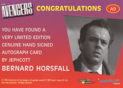 Bernard Horsfall The Avengers Hand Signed Autograph Photo Card