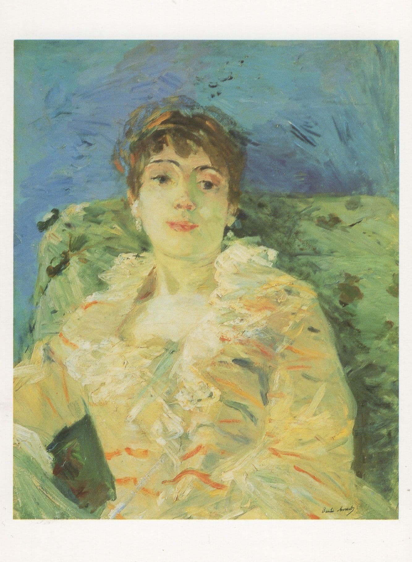Berthe Morisot Girl On A Divan London Gallery Painting Postcard
