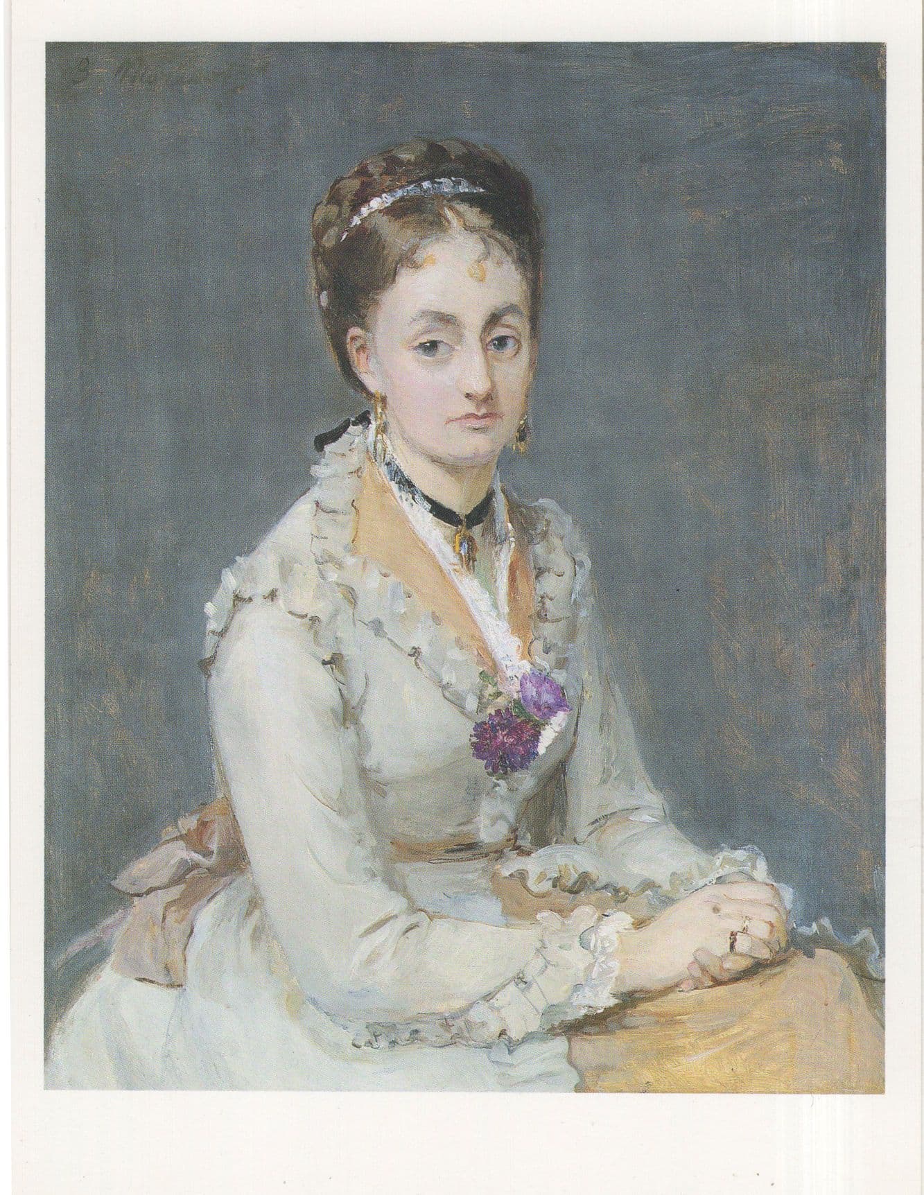 Berthe Morisot Portrait Of The Artists Sister London Painting Postcard