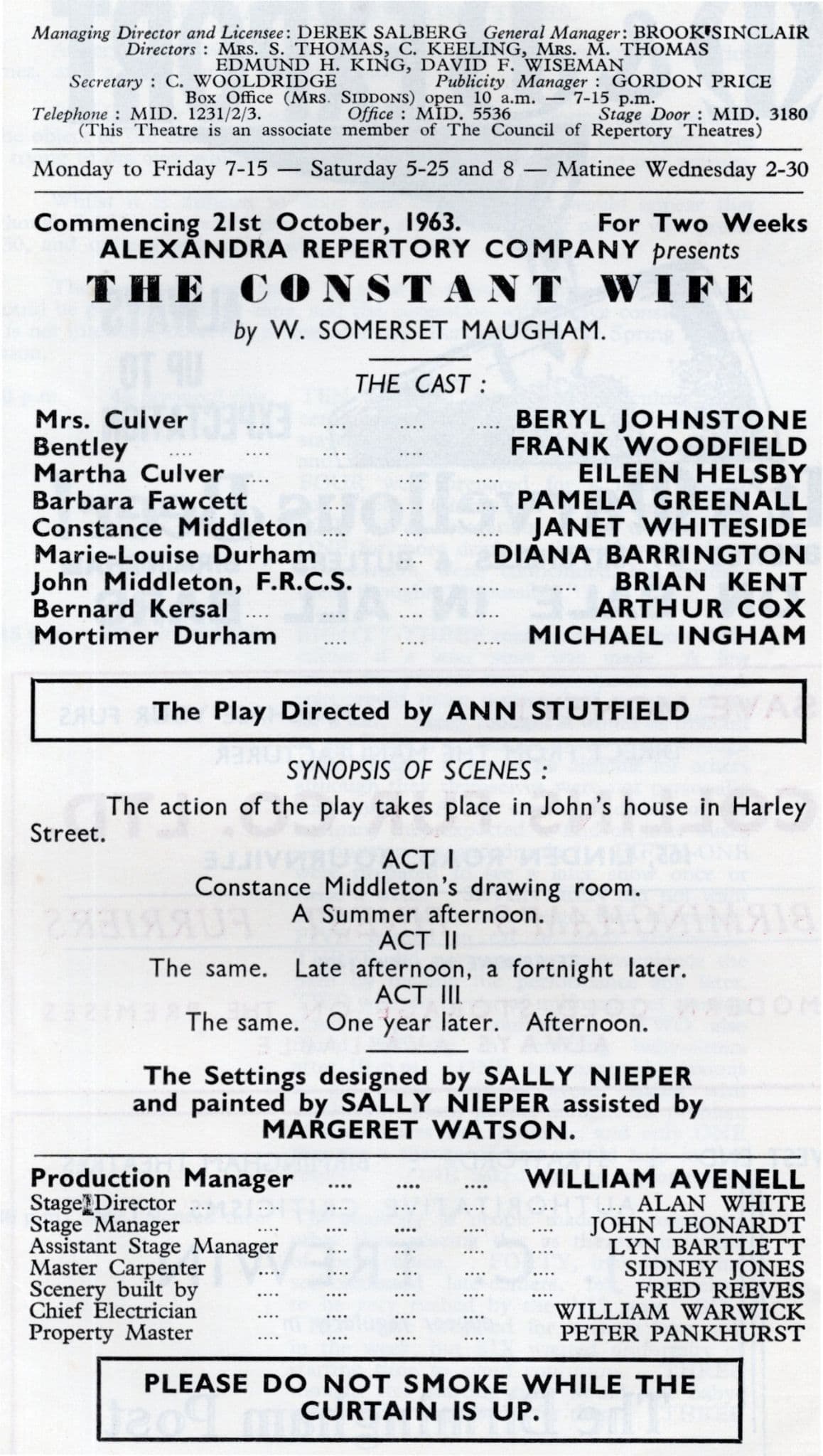 Beryl Johnstone Kitty Jarvis in ATV Crossroads 1960s Theatre Programme