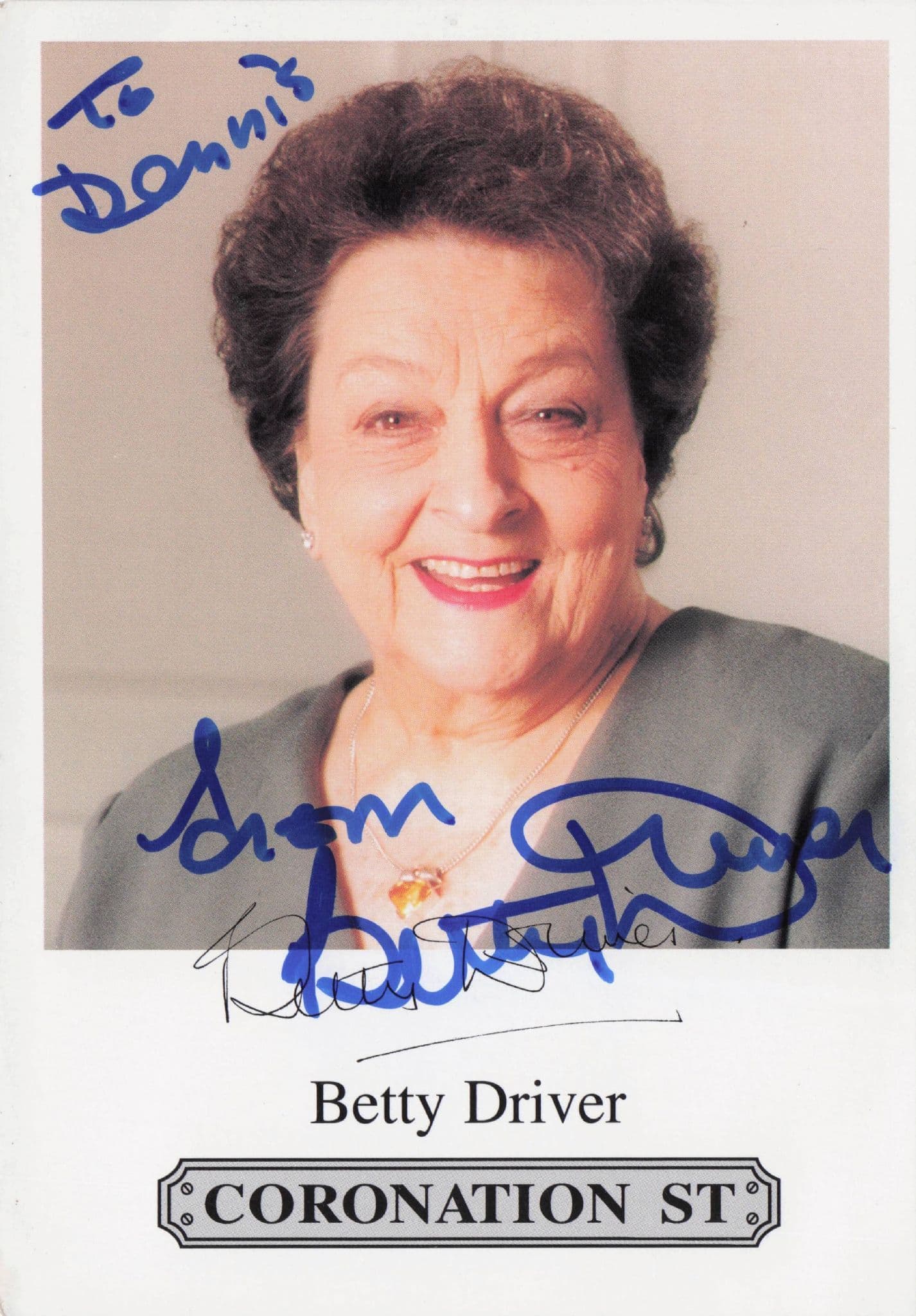 Betty Driver Coronation Street Hand Signed Cast Card Photo