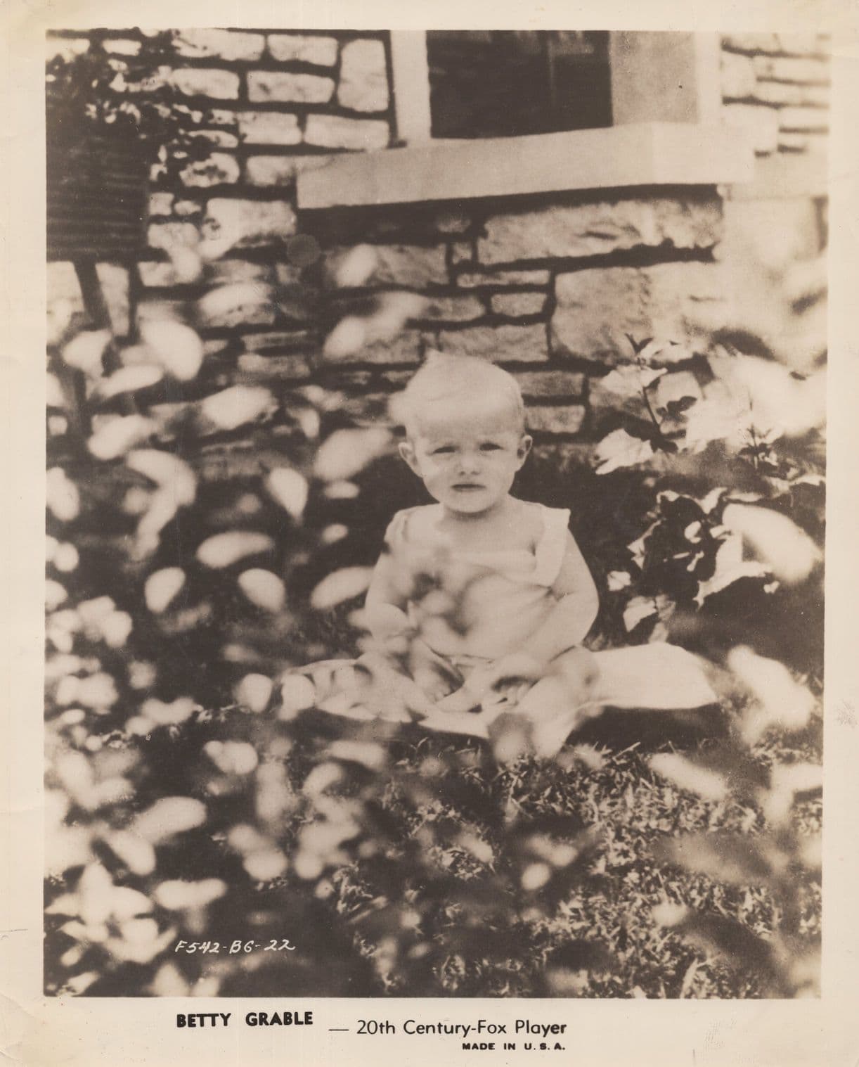 Betty Grable as Baby Vintage Hollywood Monochrome Press Photo
