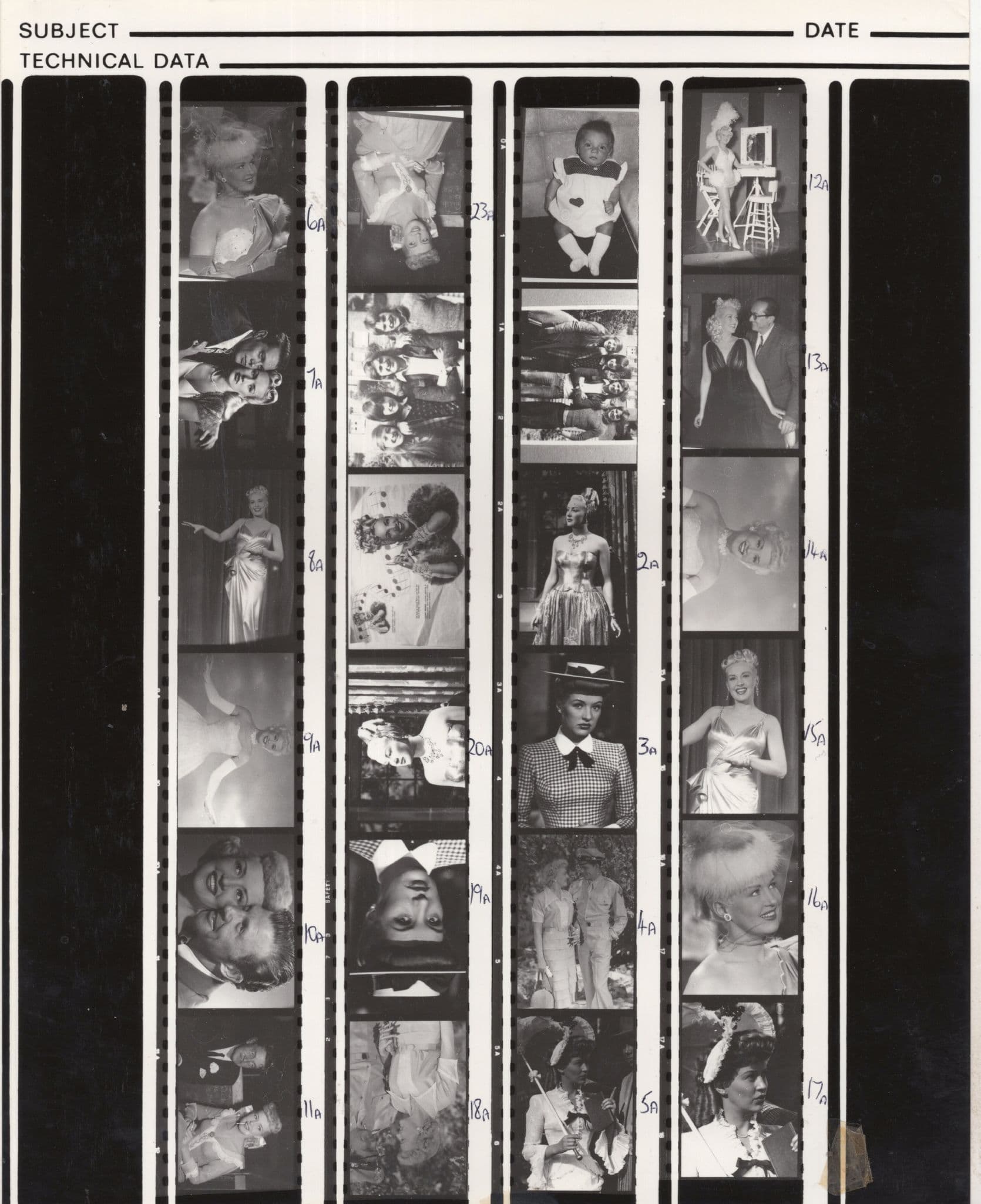 Betty Grable in Unidentified 16mm Film Strips 10x8 Monochrome Photo