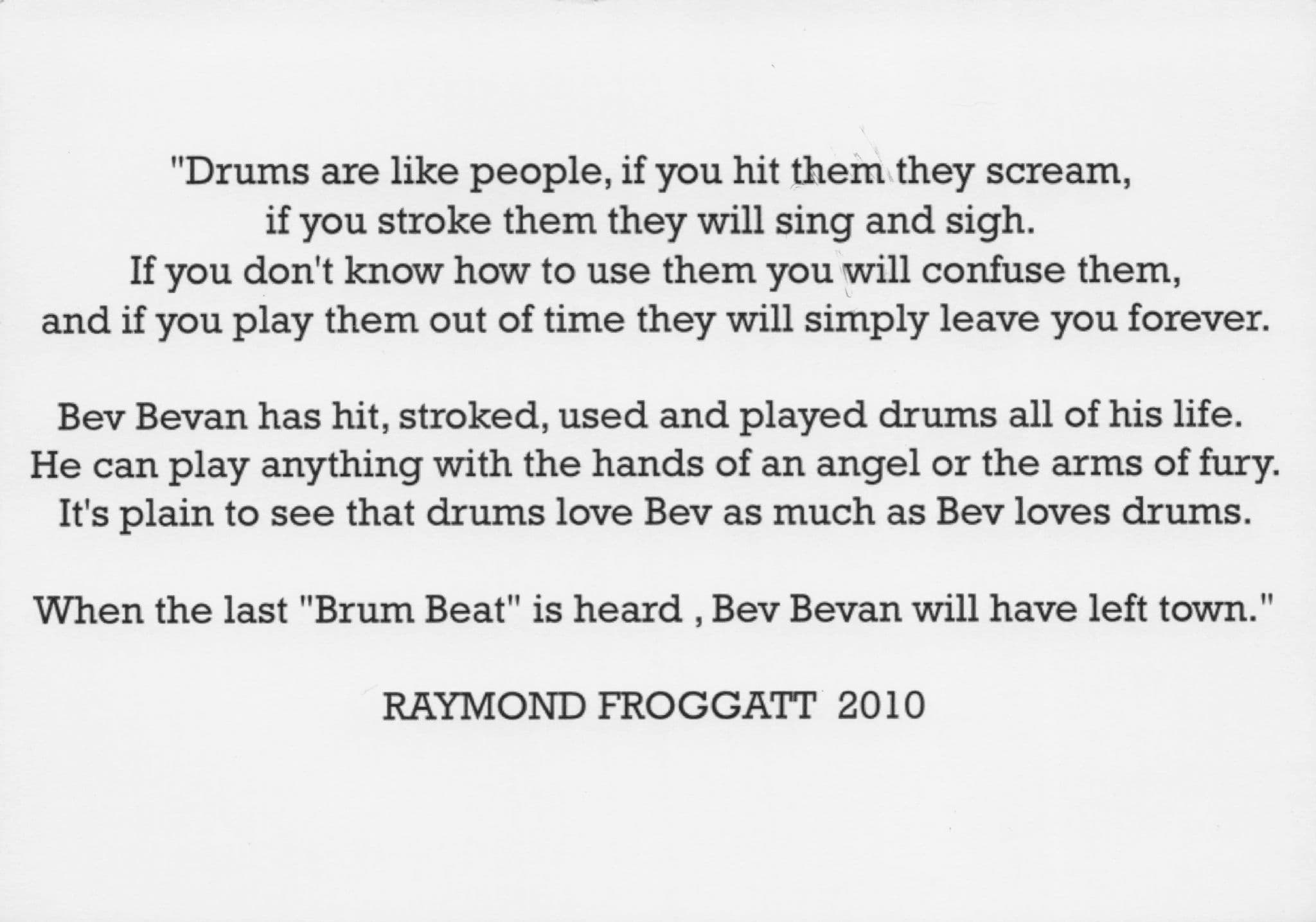 Bev Bevan Drummer Black Sabbath ELO The Move Official Hand Signed Photo