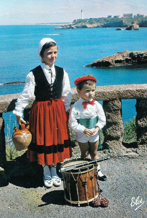 Biarritz French France Groupe Basque Drum Chelitztarrak Fashion Costume Postcard