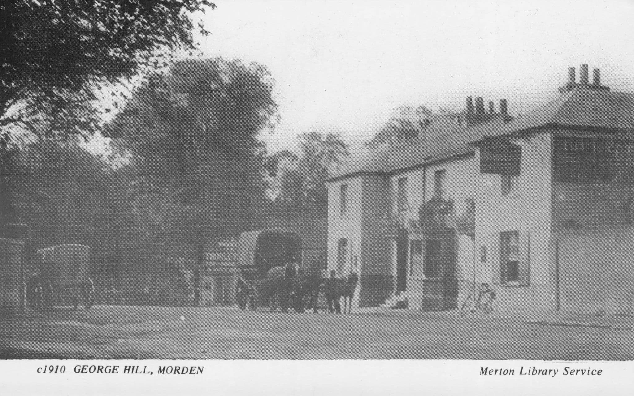 Bicycle at Pub Horse & Cart George Street Morden Surrey Postcard