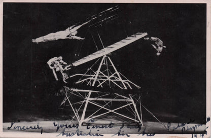 Bicycle Circus Acrobat Stuntman Hand Signed WW2 Photo