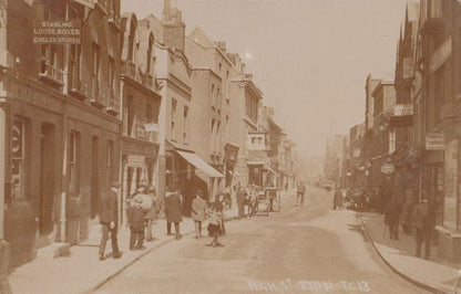 Bicycle Cycle Storage Centre High Street Eton Antique Real Photo Postcard