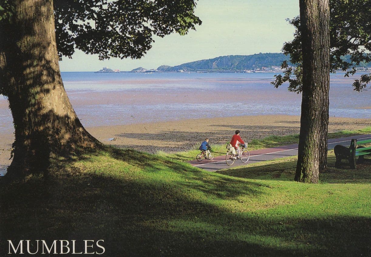 Bicycle Cyclist at Mumbles South Wales Welsh Postcard