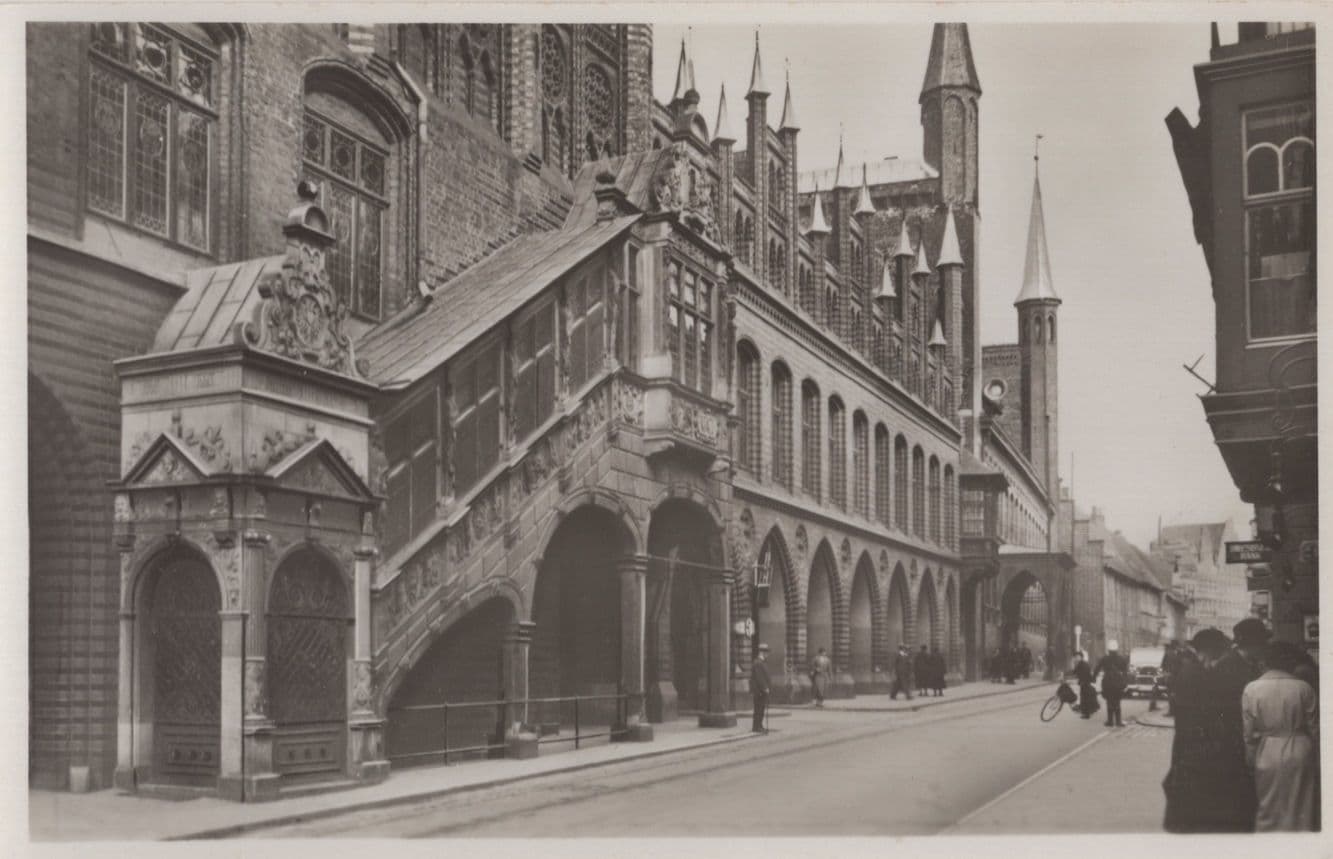 Bicycle Police Lubeck Rathaus Mit Renaissancetreppe German RPC Postcard