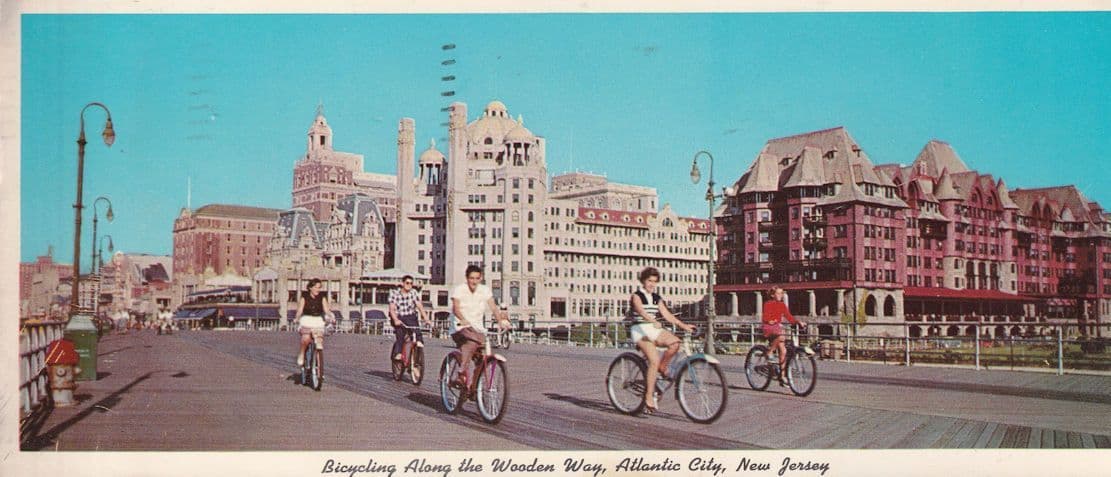 Bicycles On Atlantic City New Jersey Giant Bookmark 1960s Postcard